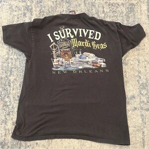 I Survived Mardi Gras New Orleans The Duck Co Black Size Large Burbon Street
